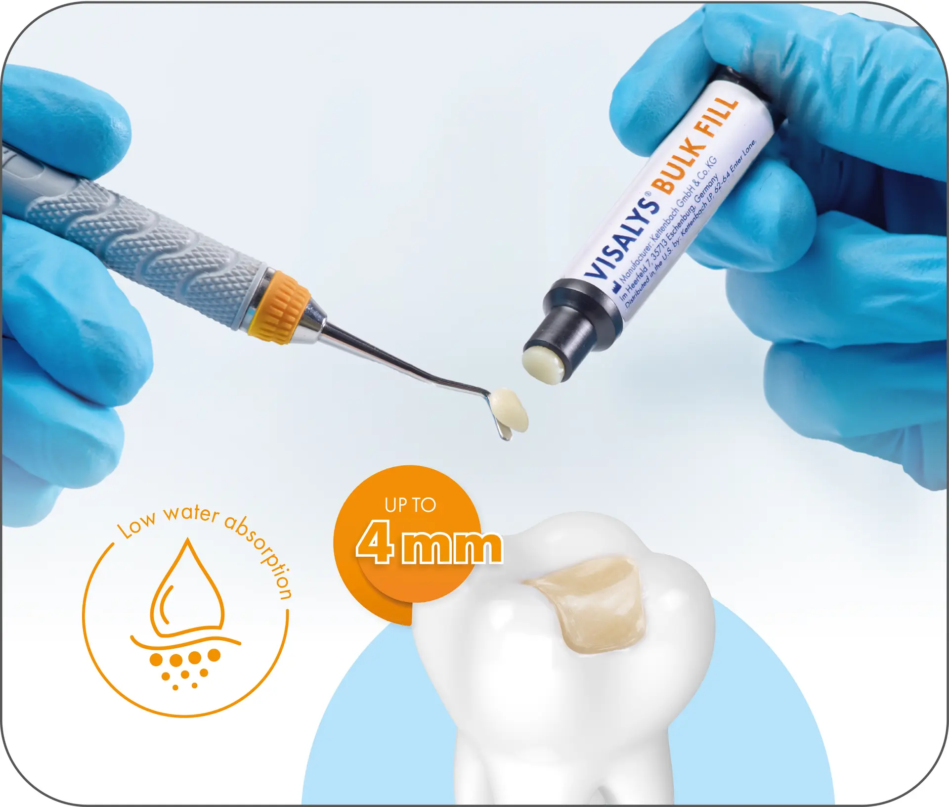 Application with the benefits of low water absorption and a particle size of up to 4 mm