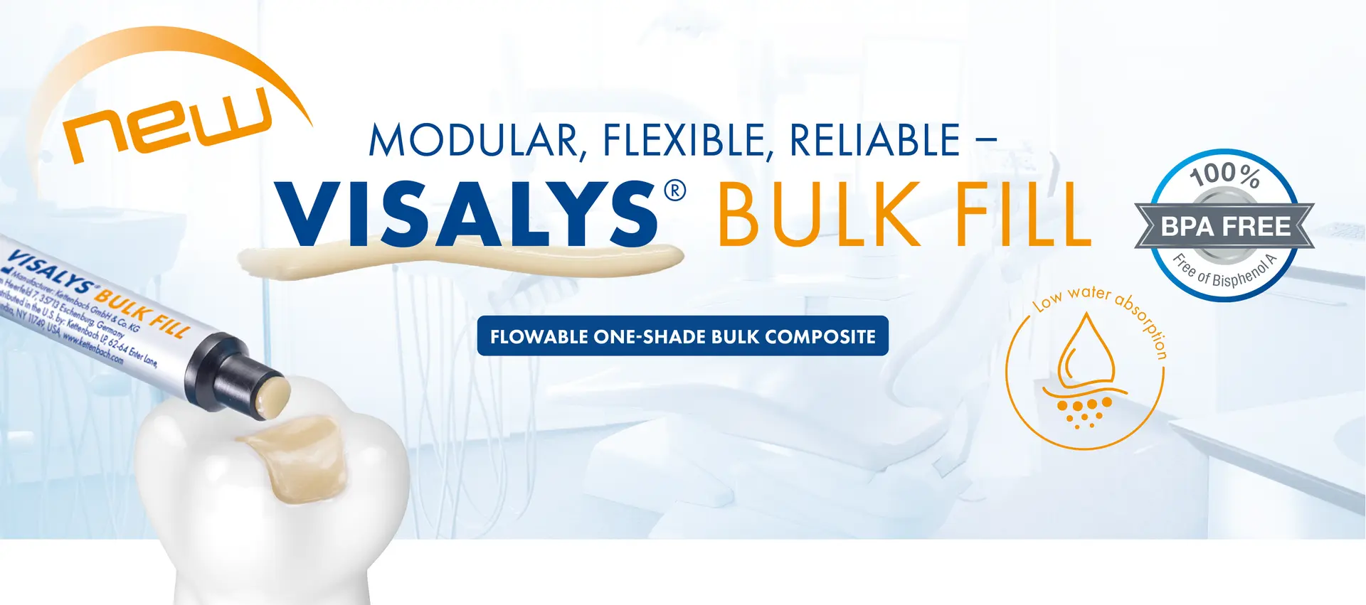 Modular, flexible, reliable: VISABLY BULK FILL, flowale one-shade bulk composite
