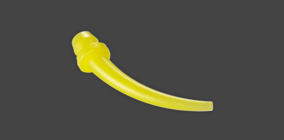Dispensing aid for mixing tips in yellow Dispensing aid for mixing tips in yellow